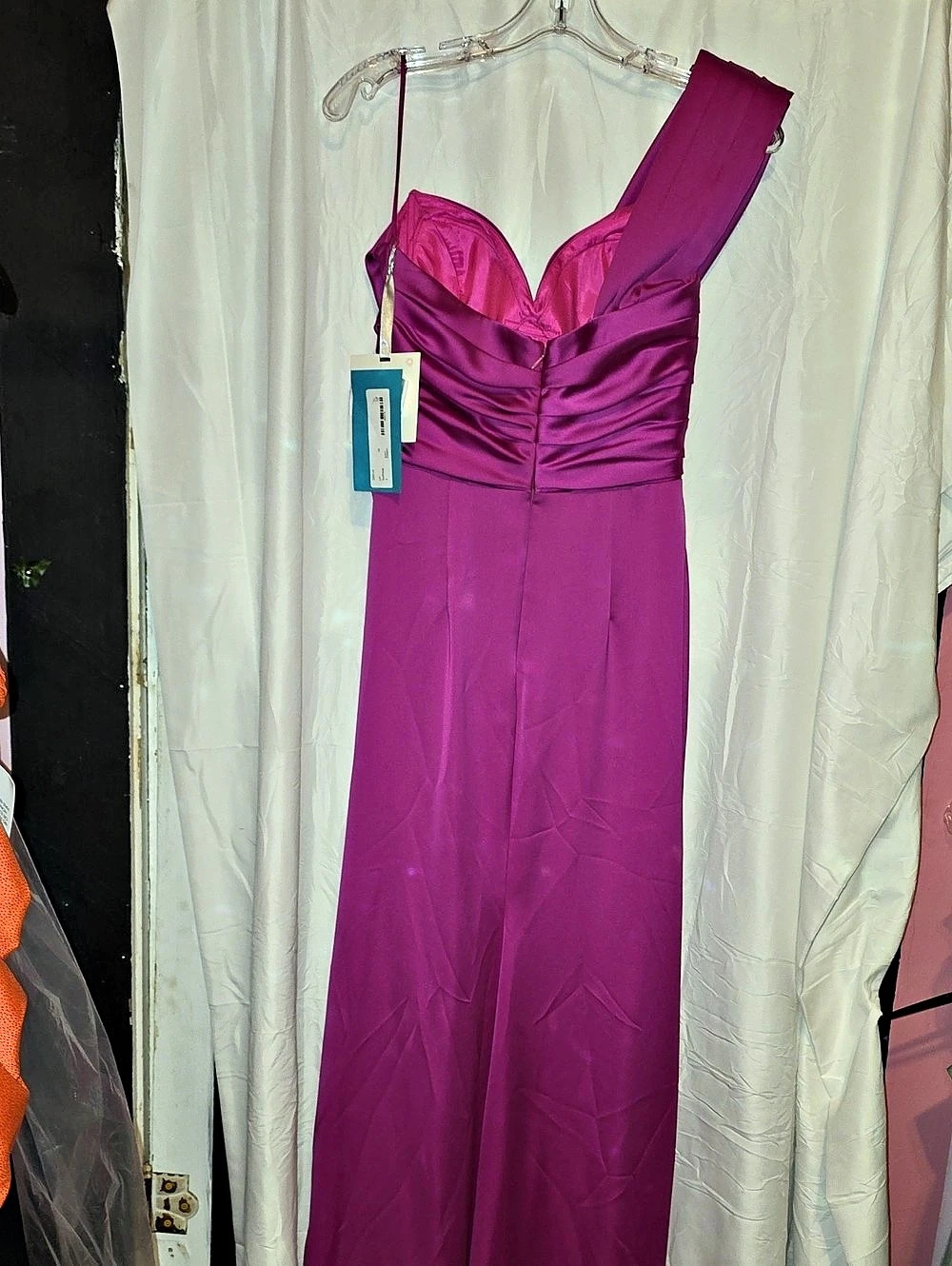 Tarik Ediz Jessa Gown Style 52014 Purple Draped Maxi Dress
